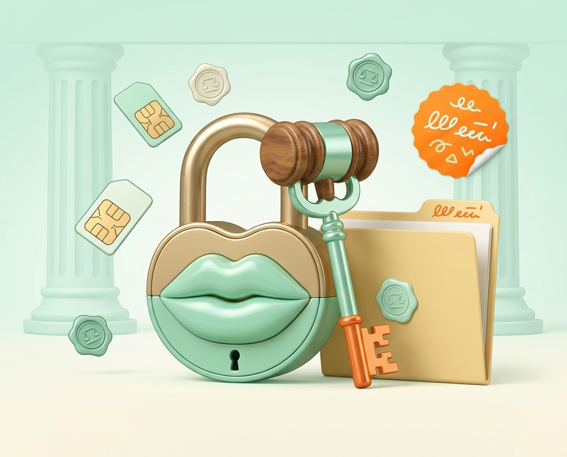 Mint-green gavel fused with an oversized comedy key